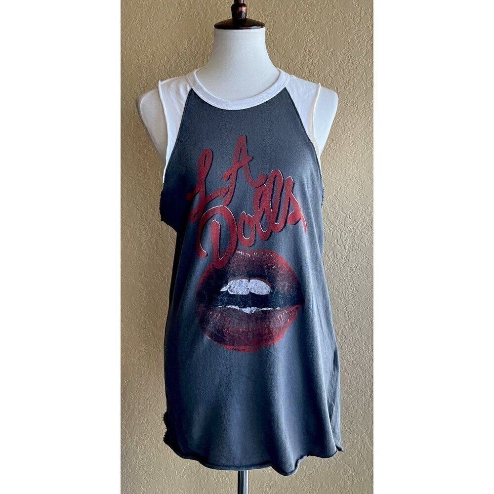 Swell LA Women's Dolls Sleeveless Casual Beach Raglan Top Charcoal Size S M L - Picture 3 of 9